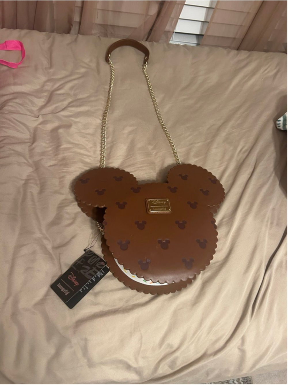 Women's Loungefly Brown Mickey Mouse Ice cream Crossbody Bag One Size